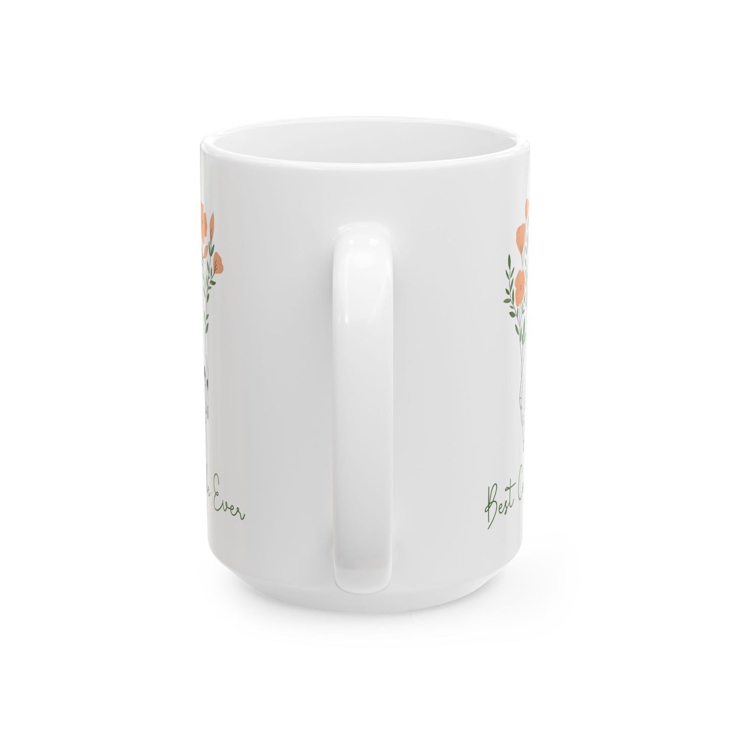 Best Couple Ever Mug – Floral Hand-Holding Illustration – Romantic Gift for Partners
