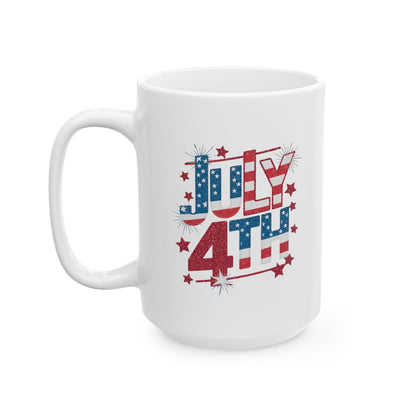 July 4th Patriotic Coffee Mug – American Flag USA Independence Gift