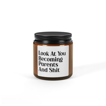 Look at You Becoming Parents and Shit Candle – Funny New Parent Gift, Pregnancy Announcement, Baby Shower Present