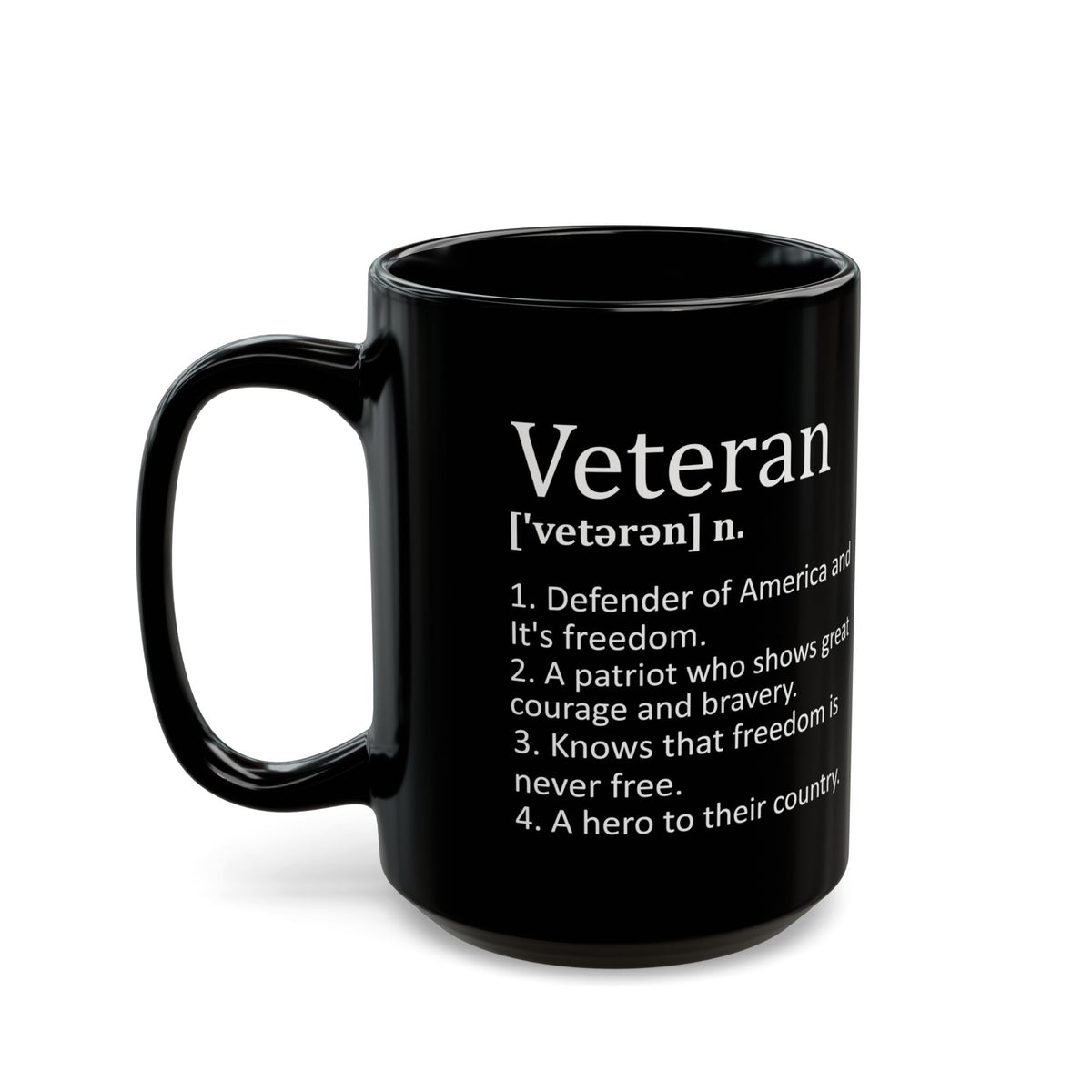 Veteran Definition Coffee Mug – Defender of Freedom Patriotic Gift for Military Veterans