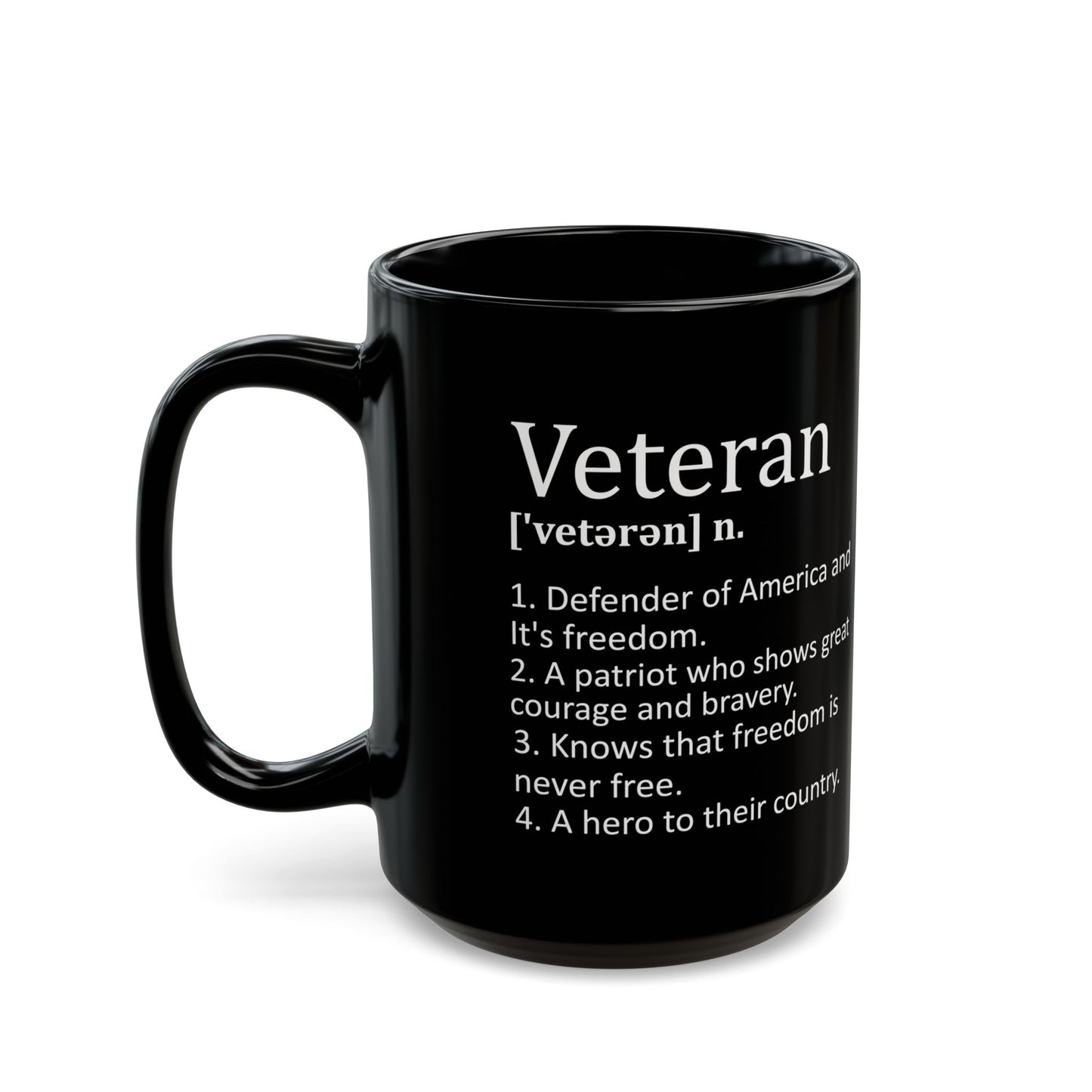Veteran Definition Coffee Mug – Defender of Freedom Patriotic Gift for Military Veterans