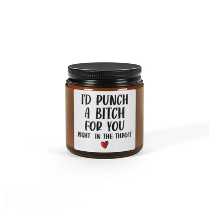 Funny Best Friend Gift Candle  Scented Soy Candle (Multi-Size, Amber Jar)