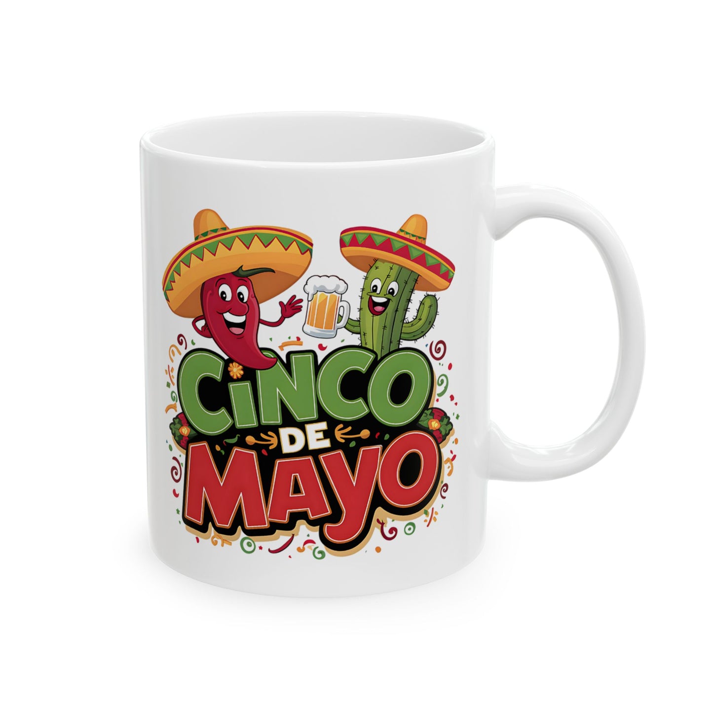 Cinco De Mayo White Mug, (11oz, 15oz)