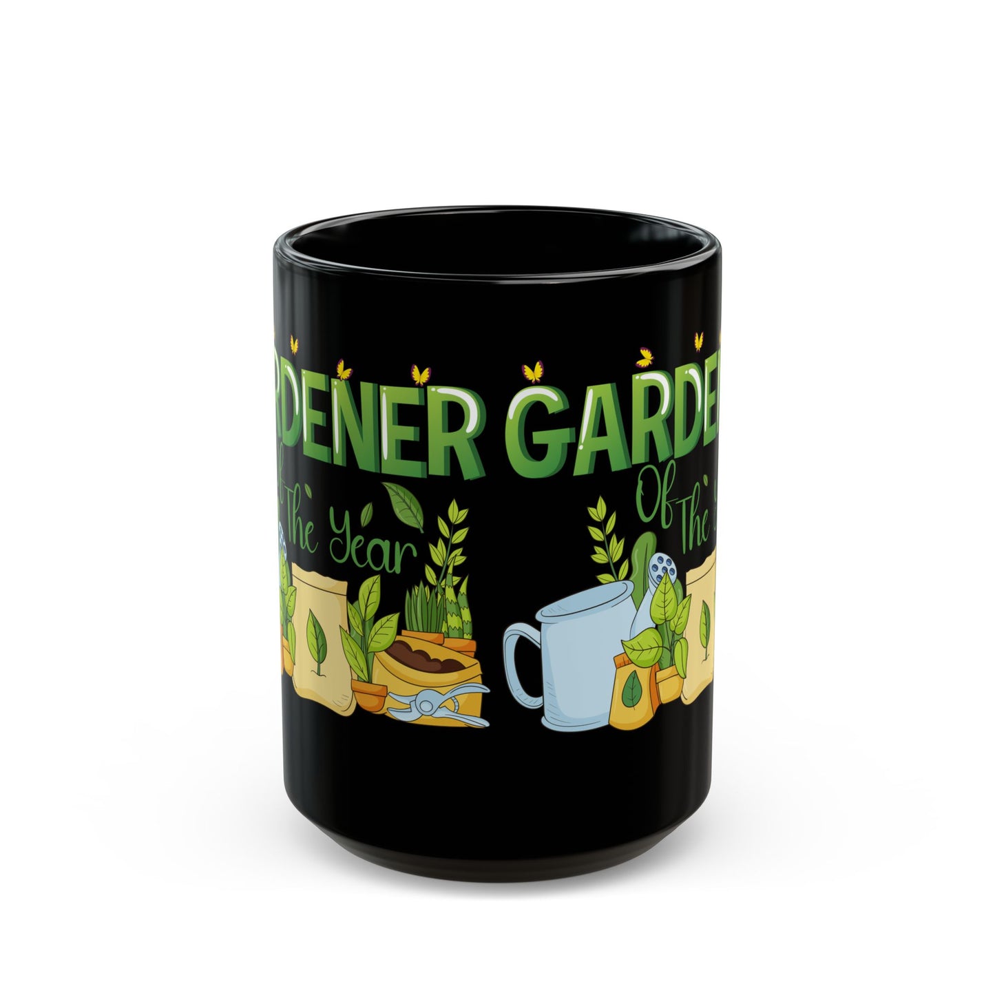 Give a Gift to a Gardening Champion – Gardener of the Year Mug Black Ceramic Coffee Cup