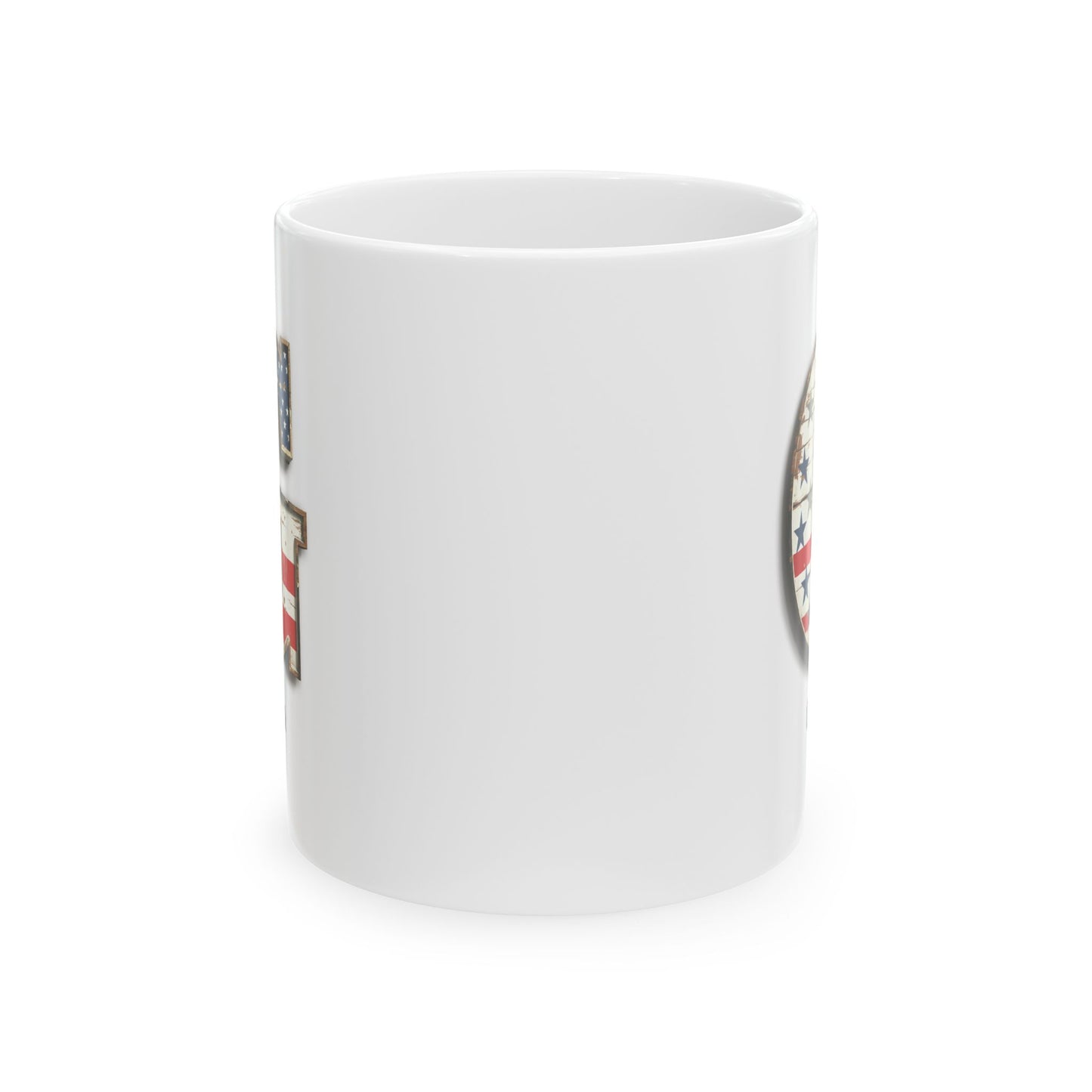 White Personalized USA Flag Initial Mug with Letter G and Gavin Name Gift for Men, Veterans, Patriotic Coffee Lovers