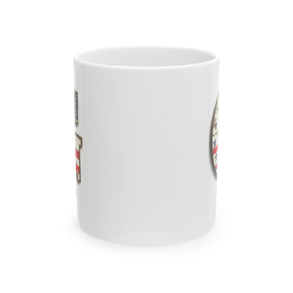 White Personalized USA Flag Initial Mug with Letter G and Gavin Name Gift for Men, Veterans, Patriotic Coffee Lovers