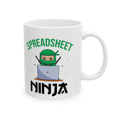 Spreadsheet Ninja Mug – Funny Office Gift for Excel Experts, Accountants, and Data Lovers