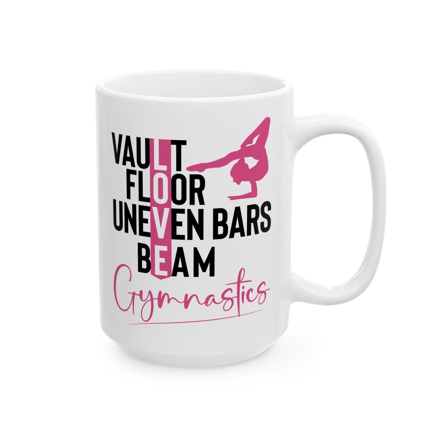 Vault Floor Uneven Bars Beam White Mug, (11oz, 15oz)