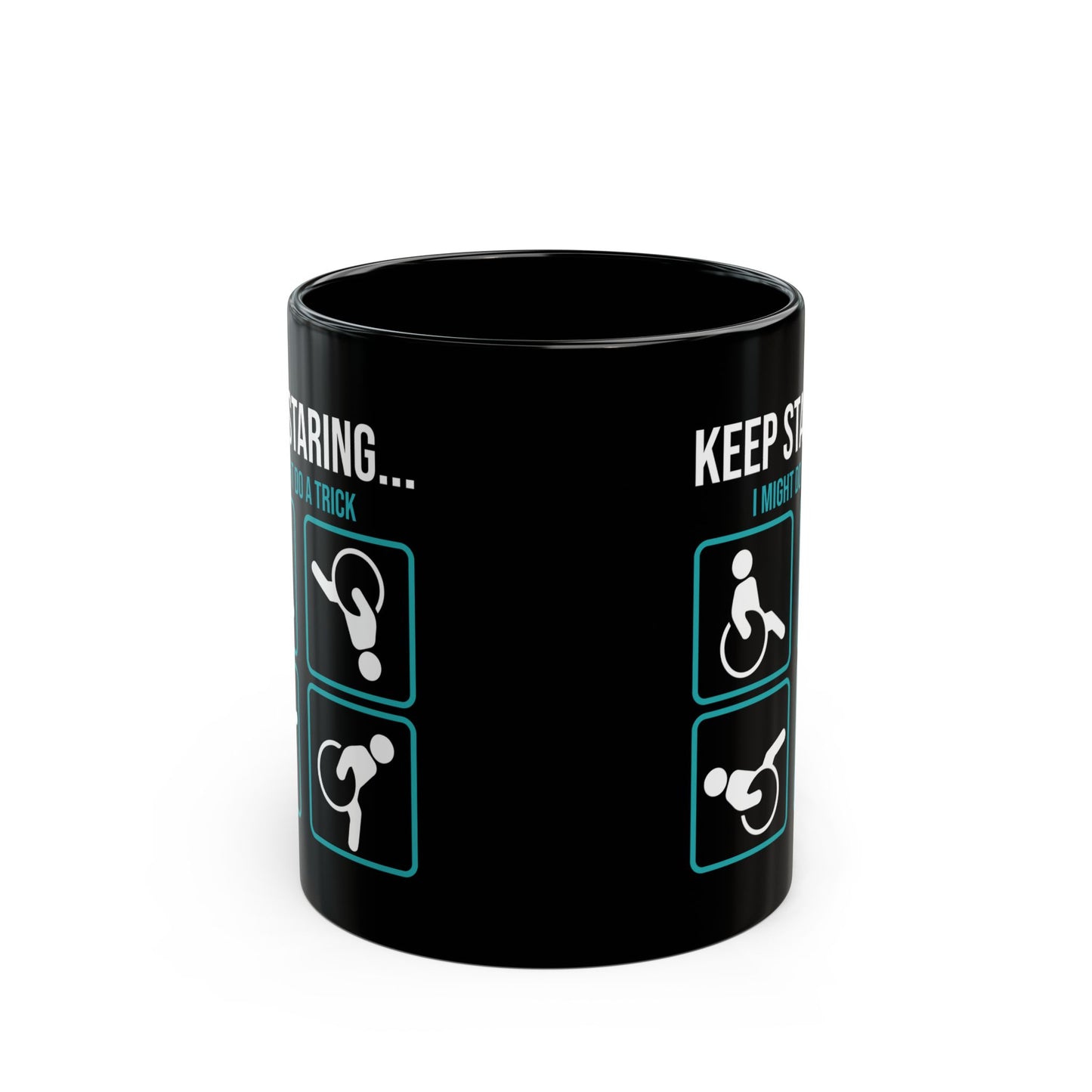 Funny Disability Awareness Mug – Black Ceramic Coffee Cup for Advocates, Friends, or Coworkers