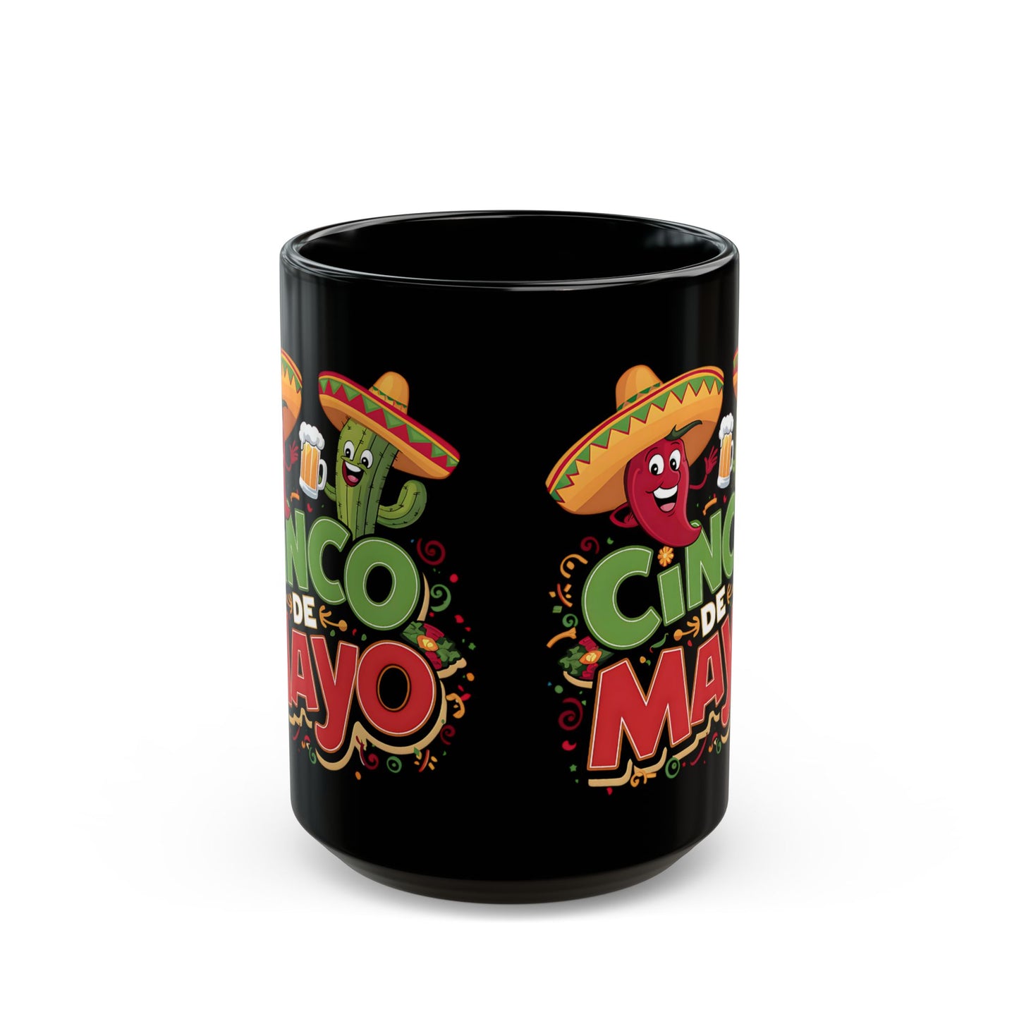 Cinco De Mayo Black Mug (11oz, 15oz)