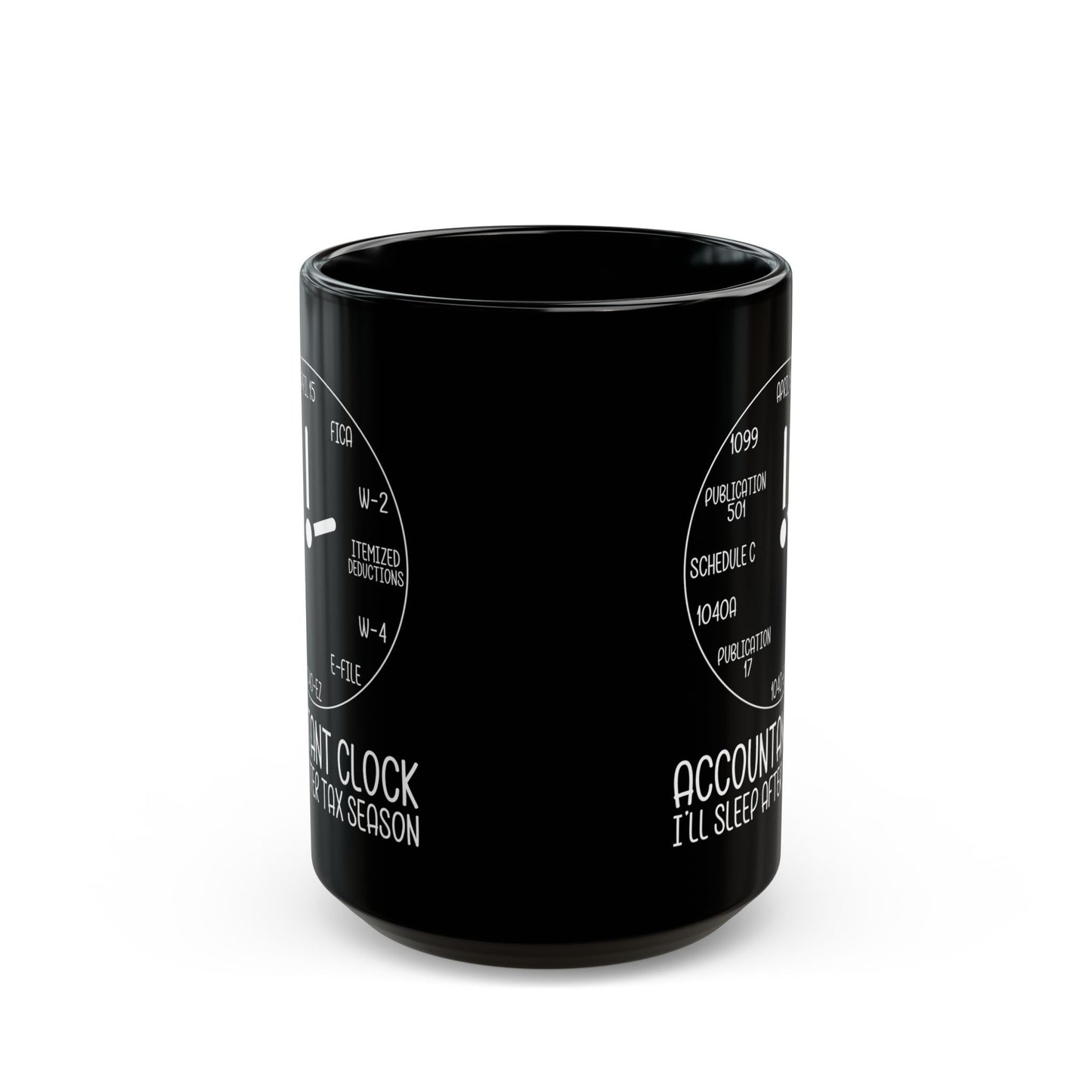 Accountant Clock Mug Black – Funny Tax Season Gift for CPAs