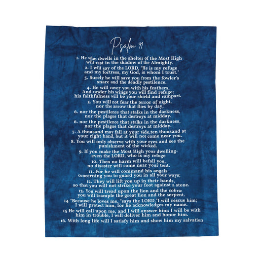 Psalm 91 Velveteen Plush Blanket