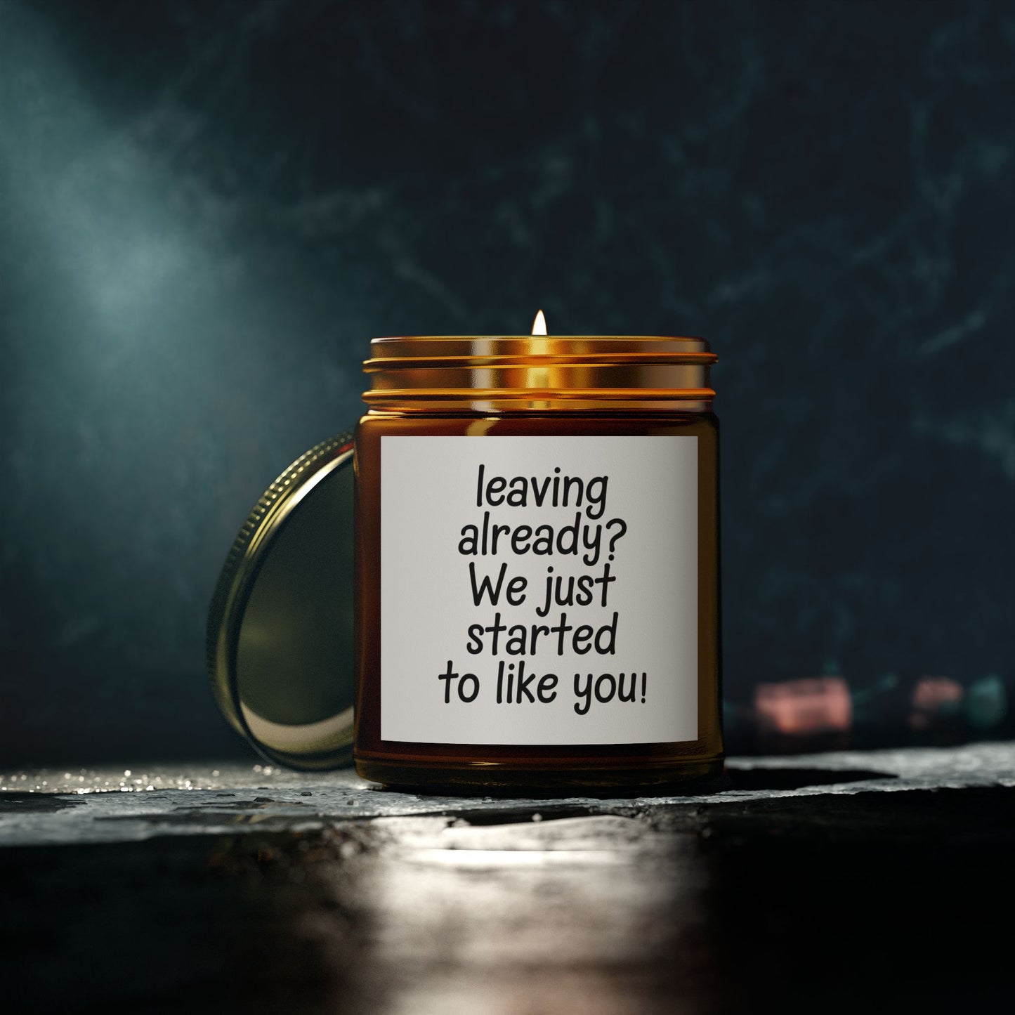 Leaving Already We Just Started to Like You Scented Candles, Coconut Apricot Wax (4oz, 9oz)
