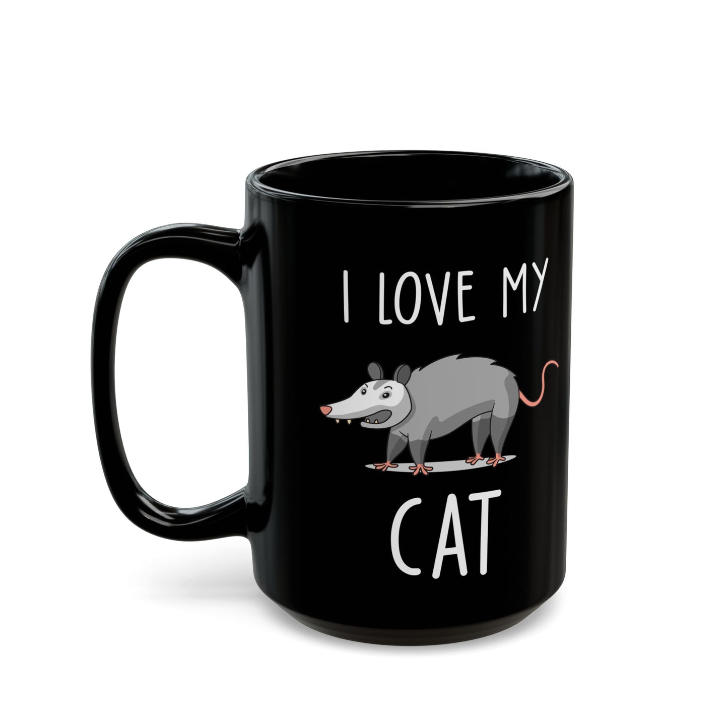 I Love My Cat Oposom, Black Mug (11oz, 15oz)