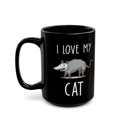 I Love My Cat Oposom, Black Mug (11oz, 15oz)