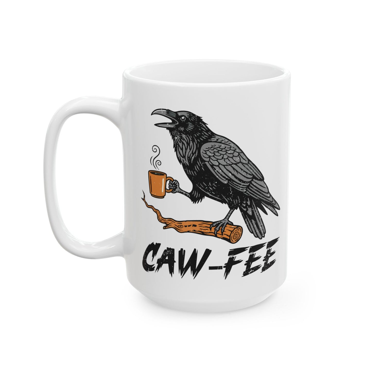 CAW FEE Ceramic Mug, (11oz, 15oz)