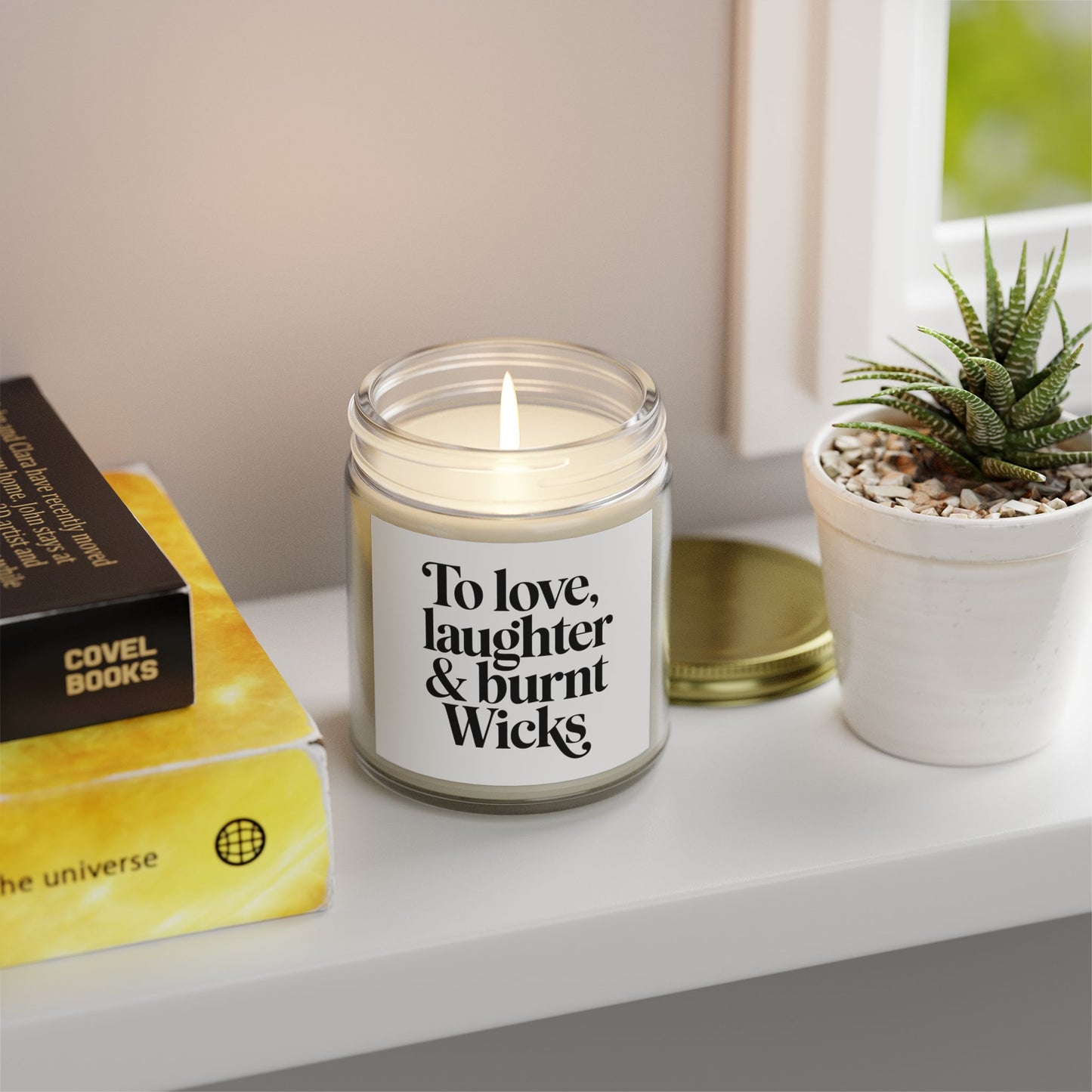 To Love Laughter and Burnt Scented Candles, Coconut Apricot Wax (4oz, 9oz)