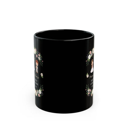 First Holy Communion Black Mug – Custom Gift for Melina & Henry