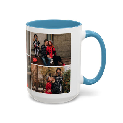 Happy Family Moments - Stylish Fall Family Photoshoot with Dad, Mom, and Daughter in Matching Outerwear Mug