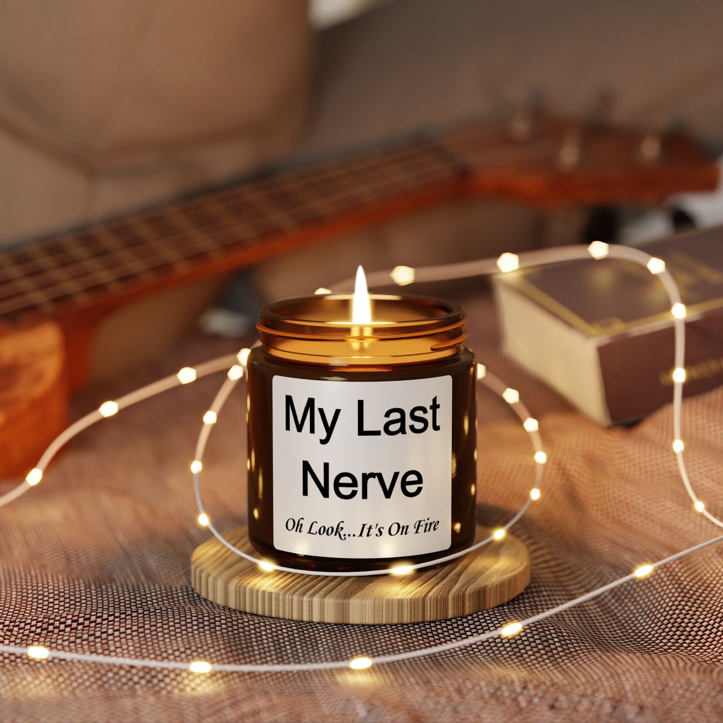 My Last Nerve cented Soy Candle (Multi-Size, Amber Jar)