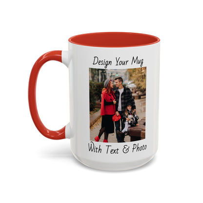Family Fall Fashion - Mom, Dad, and Daughter in Stylish Outerwear Outdoors Mug