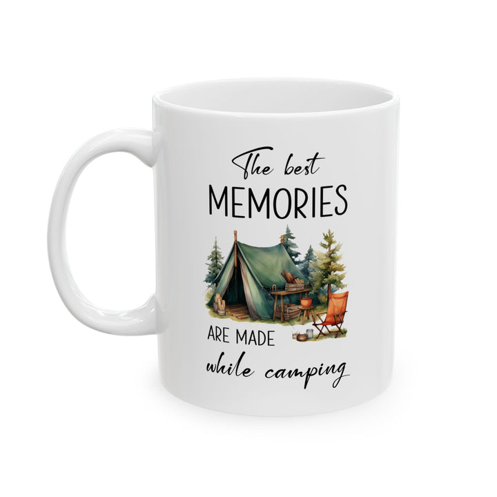 Rustic Forest Camping Tent Ceramic Mug, (11oz, 15oz)