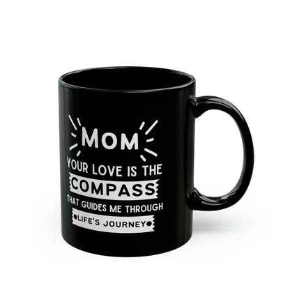 Black Mom Compass Mug – Inspirational Coffee Cup for Mother’s Day