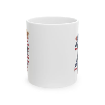 Trump 47 Coffee Mug – White Patriotic Donald Trump Cup for MAGA Fans
