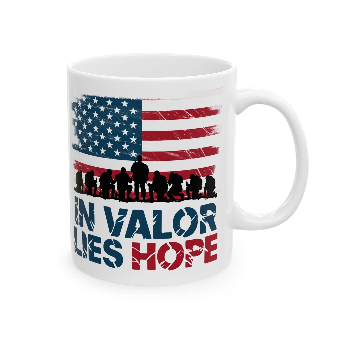 In Valor Lies Hope White Mug, (11oz, 15oz)