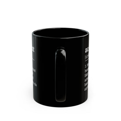 Funny Accountant Definition Mug – Black Ceramic Coffee Cup for CPA, Finance Professionals, and Office Coworkers