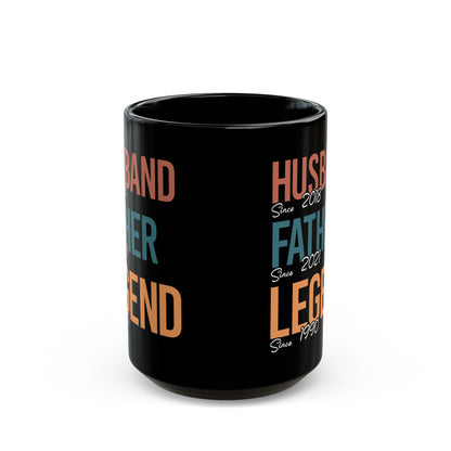 Husband Father Legend Black Mug (11oz, 15oz)