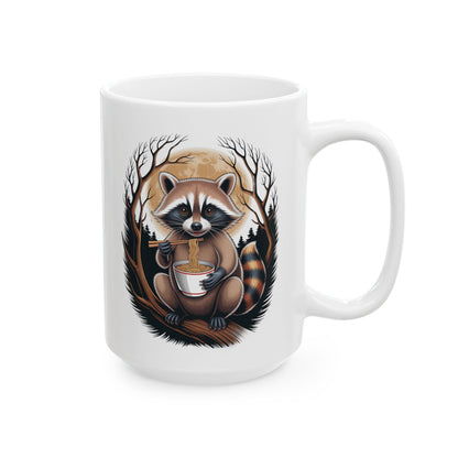 Raccoon Coffee Mug, white Mug, (11oz, 15oz)