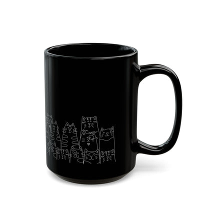 Coffee Right Meow Black Mug (11oz, 15oz)