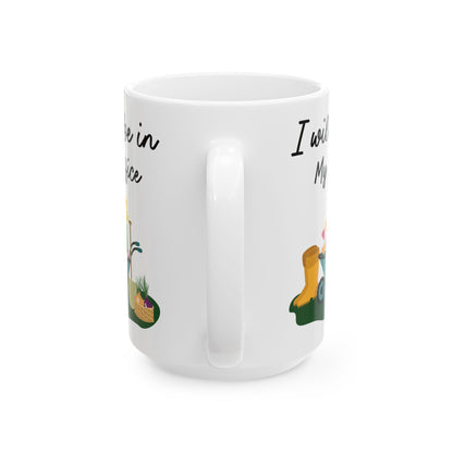 Give a Gift to a Gardening Enthusiast – I Will Be in My Office Mug White Ceramic Coffee Cup
