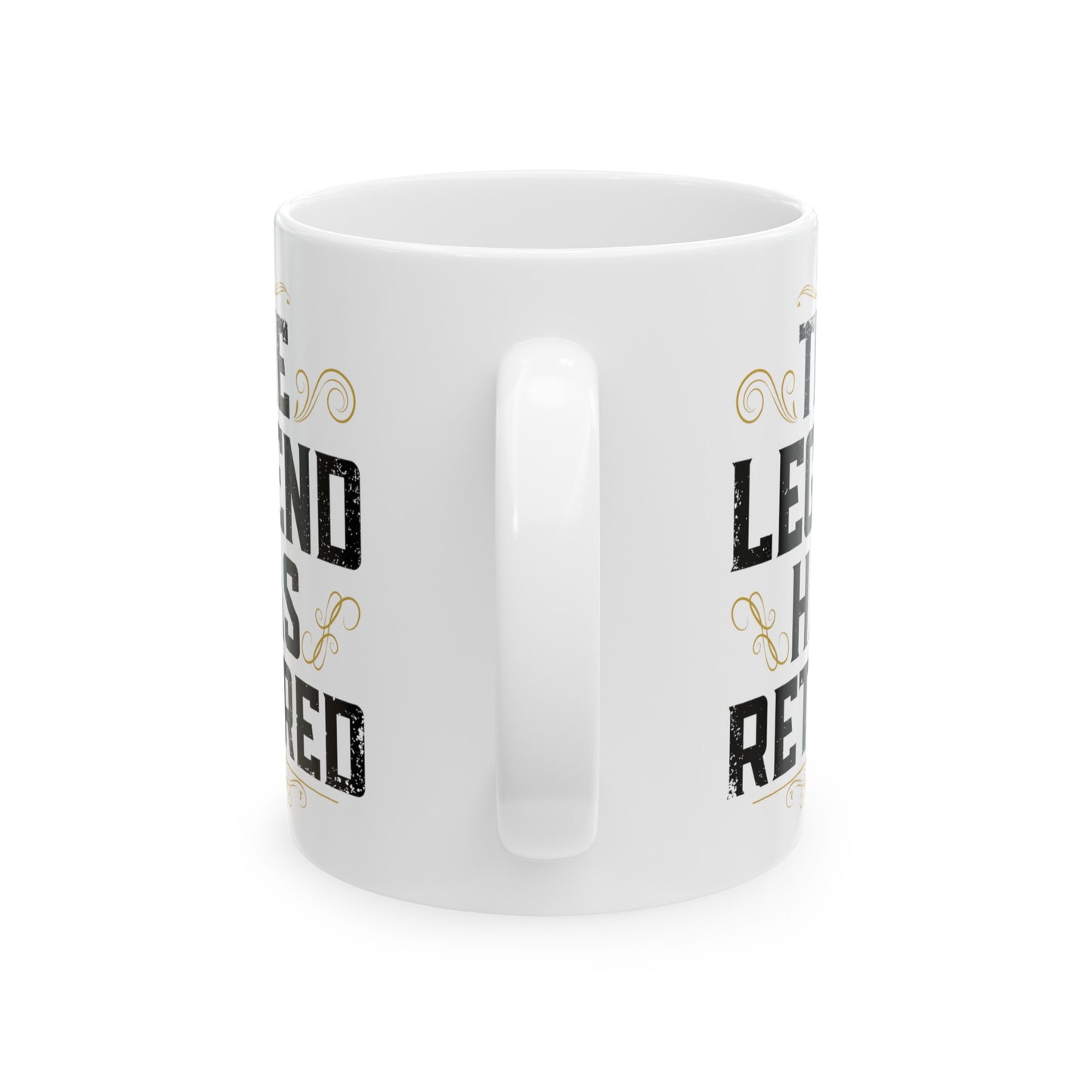 Elegant White Retirement Mug – The Legend Has Retired