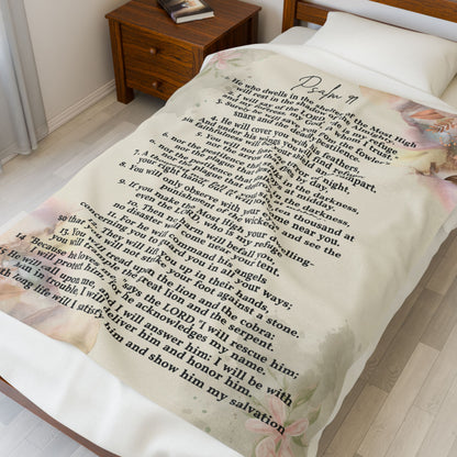 Psalm 91 Velveteen Plush Blanket