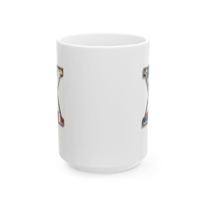 White USA Flag Letter X Mug – Personalized Patriotic Initial Coffee Cup Gift for Men, Veterans, and Proud Americans
