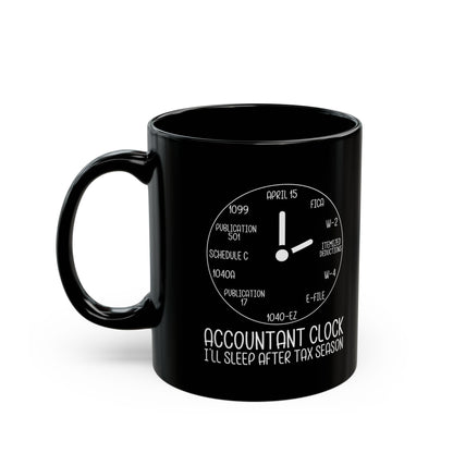 Accountant Clock Mug Black – Funny Tax Season Gift for CPAs