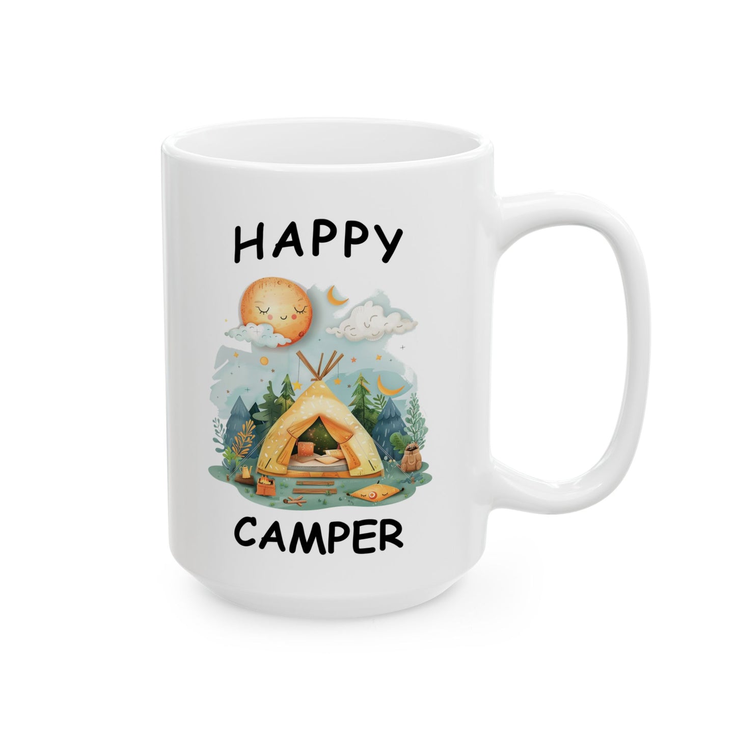 Happy Camper Ceramic Mug, (11oz, 15oz)
