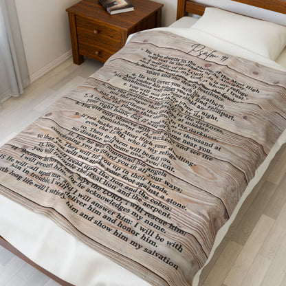 Psalm 91 Velveteen Plush Blanket