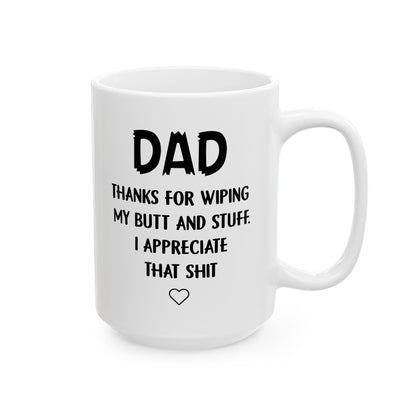 Funny Dad Mug – White Coffee Cup from Kids with Bold Message