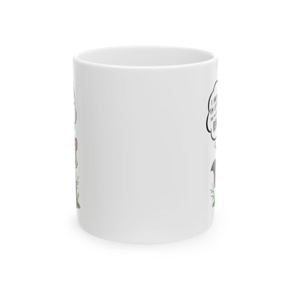 I might look like i'm listening to you v2, white Mug, (11oz, 15oz)