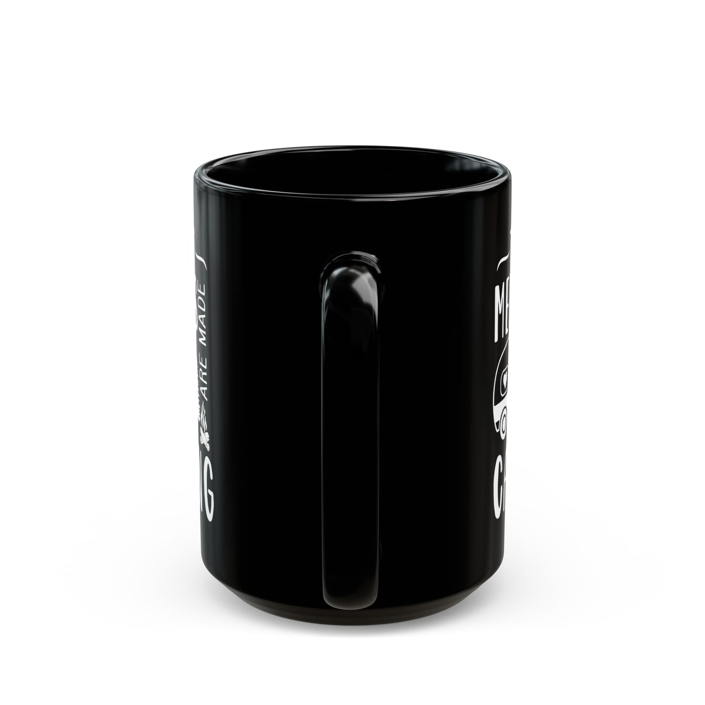 Minimalist Black Camping Design  Ceramic Mug, (11oz, 15oz)