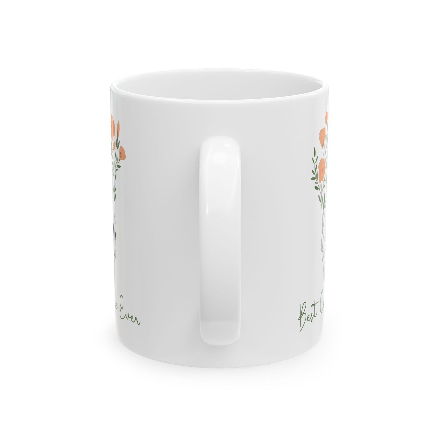 Best Couple Ever Mug – Floral Hand-Holding Illustration – Romantic Gift for Partners