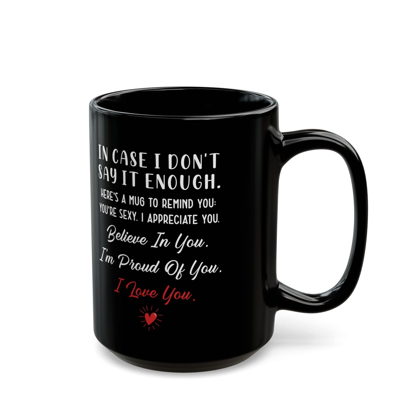 Romantic Black Coffee Mug – I Love You Mug for Husband, Wife, Boyfriend or Girlfriend