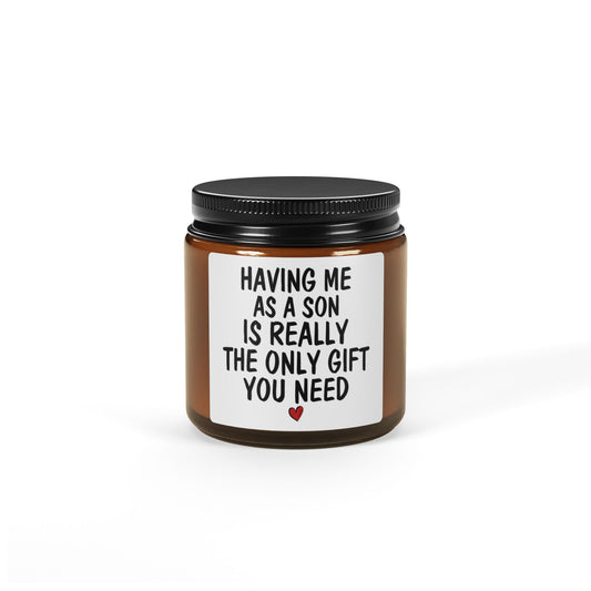 Having Me Is The Only Gift You Need Scented Soy Candle (Multi-Size, Amber Jar)