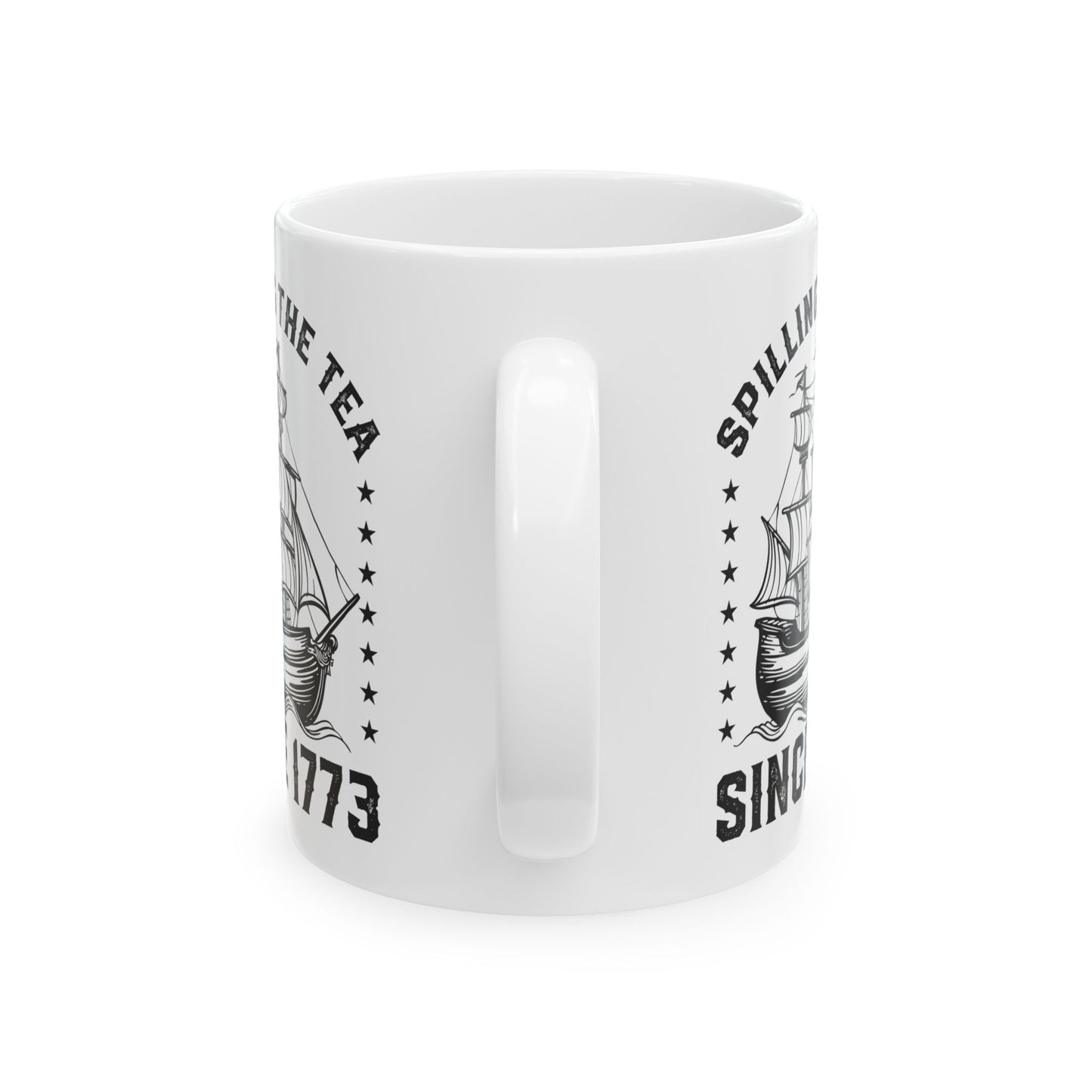 SPILLING THE TEA White Mug, (11oz, 15oz)