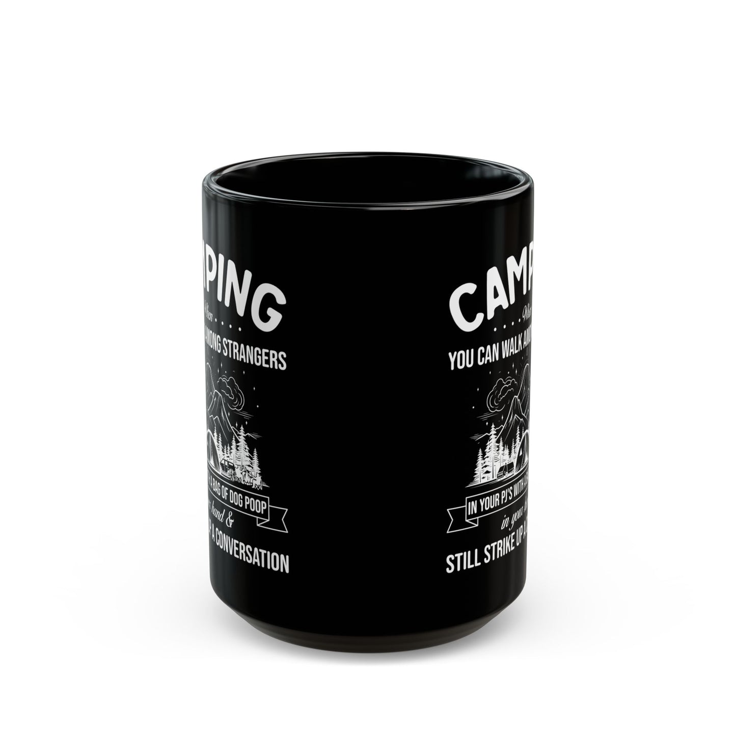 Minimalist Camping Adventure Design Ceramic Mug, (11oz, 15oz)