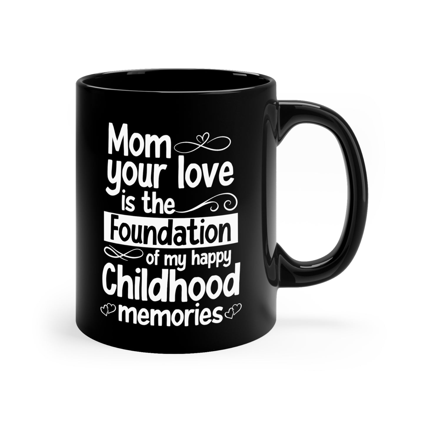 Mom your love 11oz Black Mug