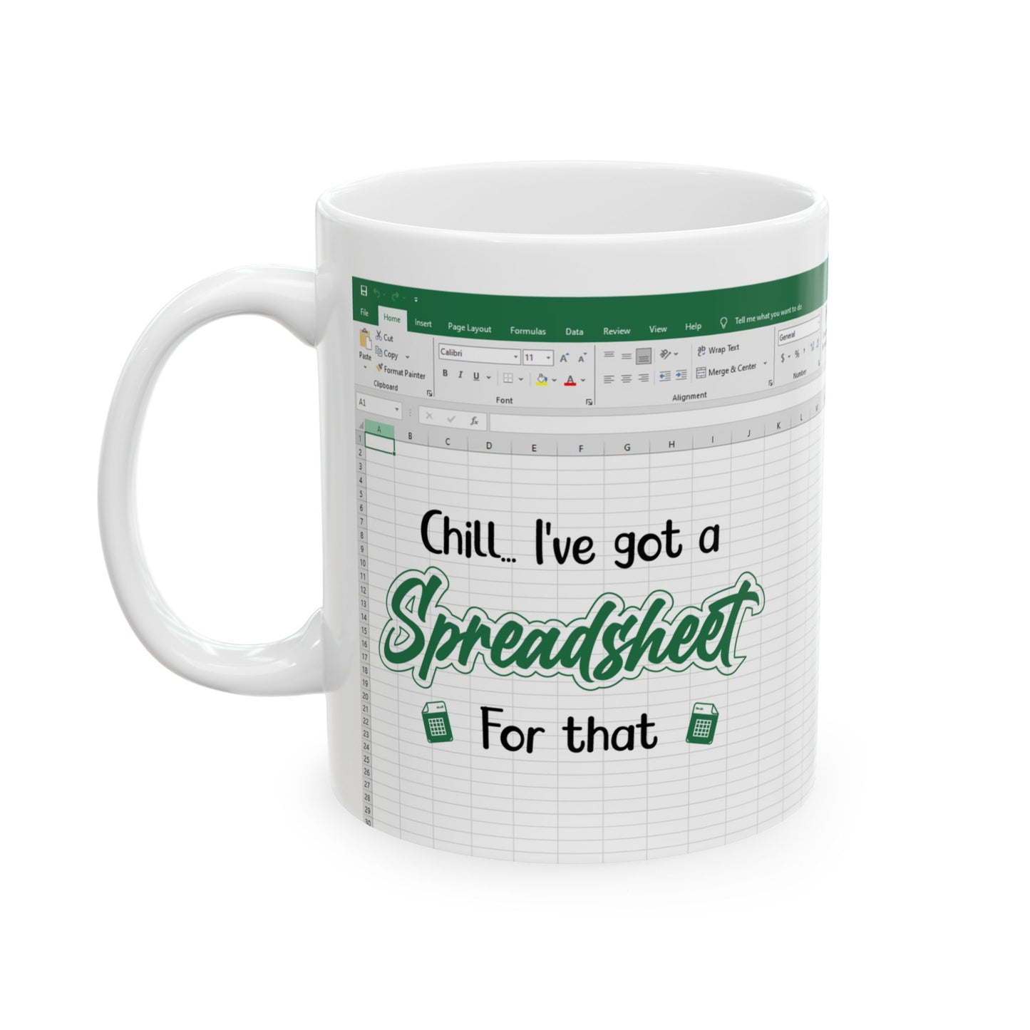 Funny Excel Mug for Data Lovers Ceramic Mug, (11oz, 15oz)